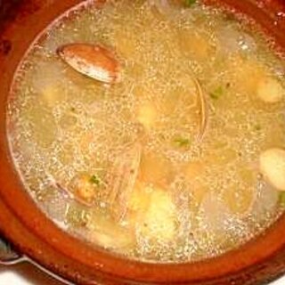土鍋でアサリのスープ～スペイン風～